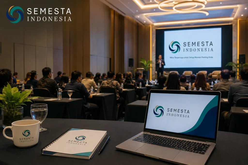 Apa itu MICE Support dalam seminar formal dengan dukungan registrasi, pembicara, hospitality, dan teknis acara oleh Semesta Indonesia