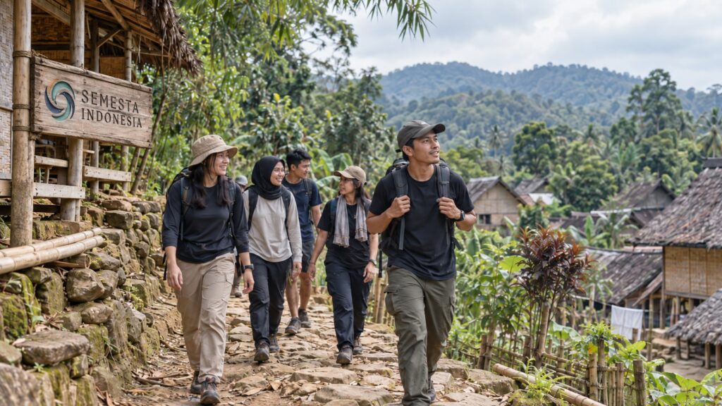 Trip Baduy 2 hari 1 malam bersama Semesta Indonesia, perjalanan trekking menyusuri jalur kampung di kawasan Baduy Kanekes Banten