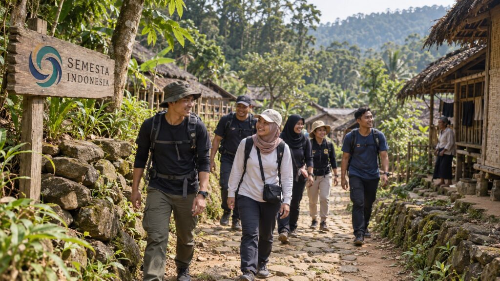 Trip Baduy Luar bersama Semesta Indonesia dengan perjalanan menyusuri jalur kampung dan lanskap alami Kanekes Banten
